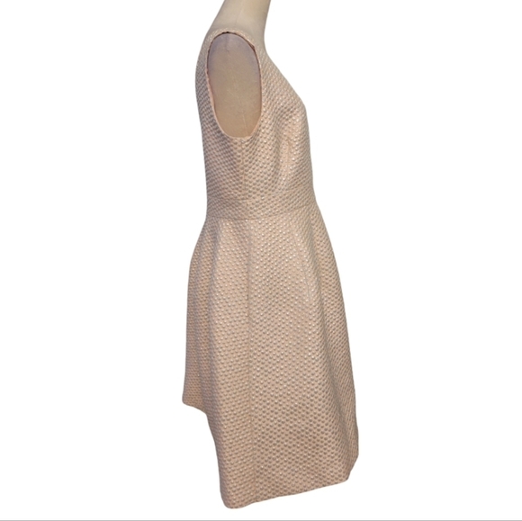 Calvin Klein Pink Jacquard Metallic Polka Dot Dress Size 14 - Picture 6 of 8